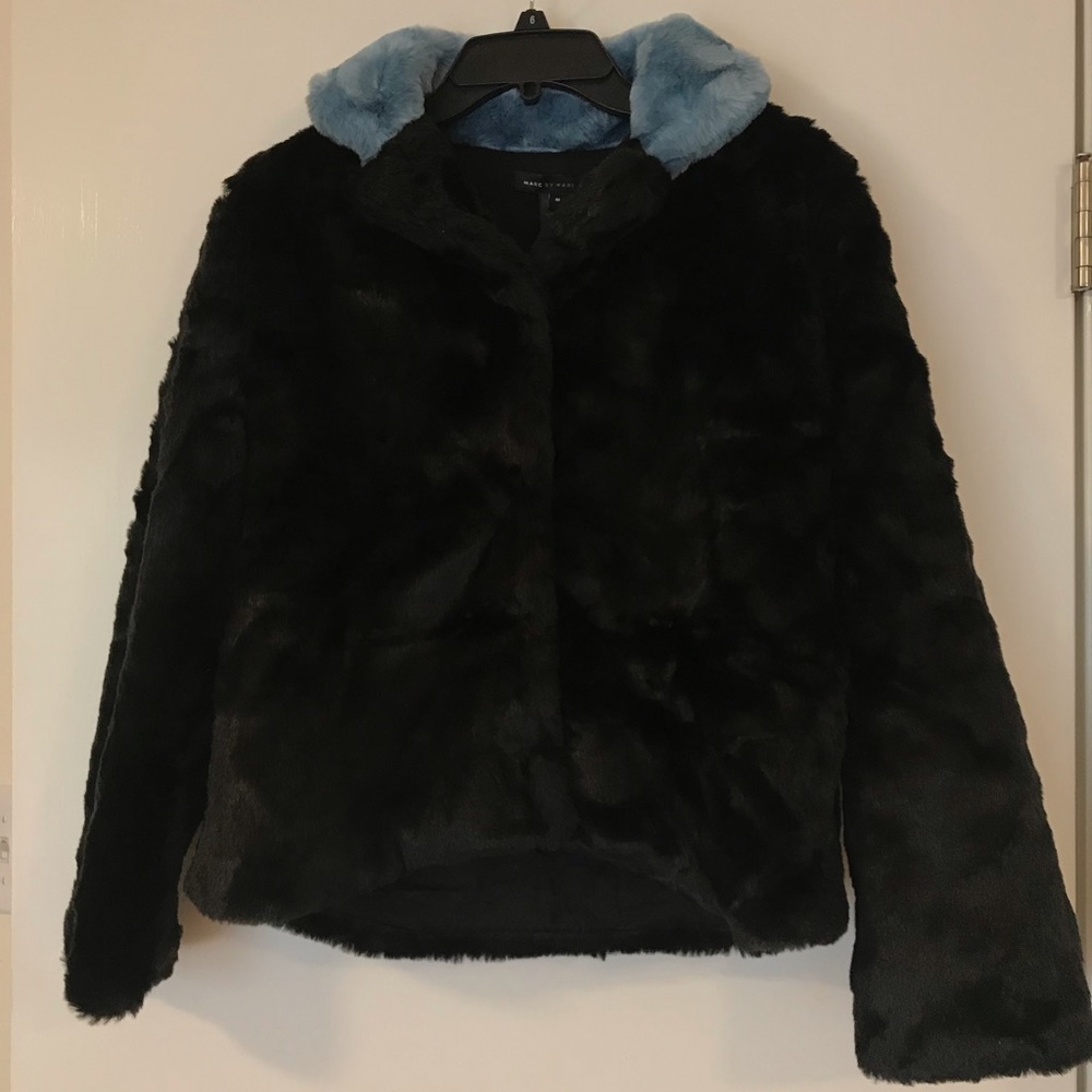 Marc Jacob Outer Coat / Faux Fur Black Jacket